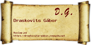 Draskovits Gábor névjegykártya